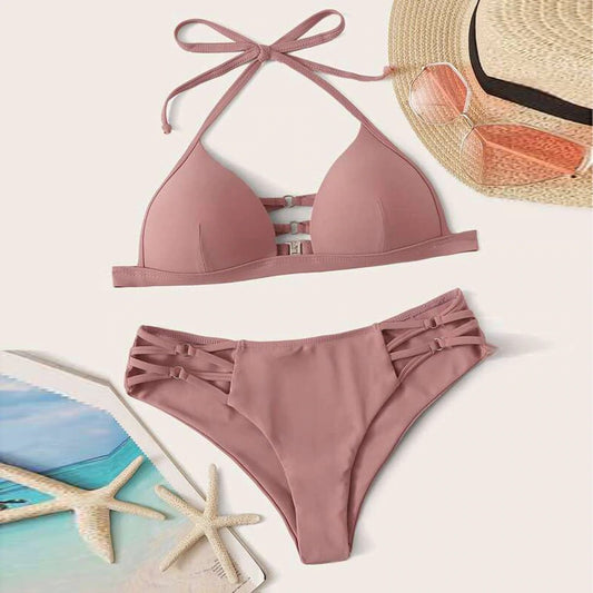 Costum de baie 2 piese, roz, Laima