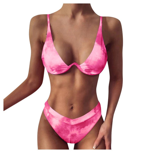 Costum de baie 2 piese, roz, Ludmila C32