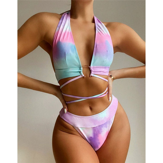 Costum de baie 2 piese, roz, Natacha C42