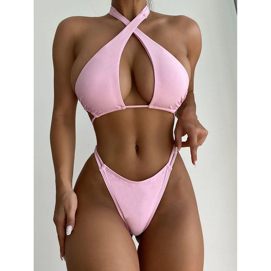 Costum de baie 2 piese, roz, Rianna C53