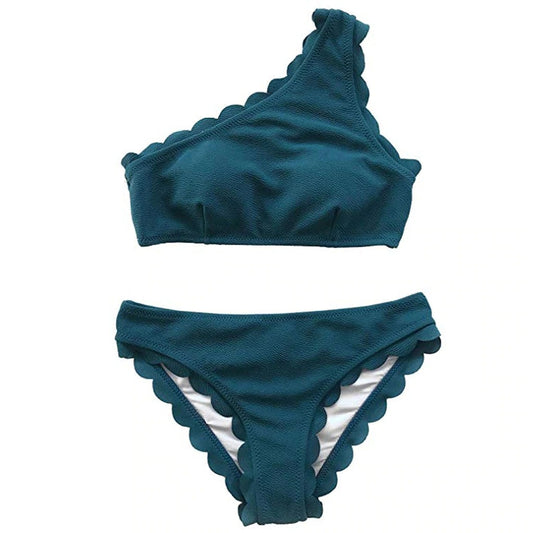 Costum de baie 2 piese, verde, Kirsti