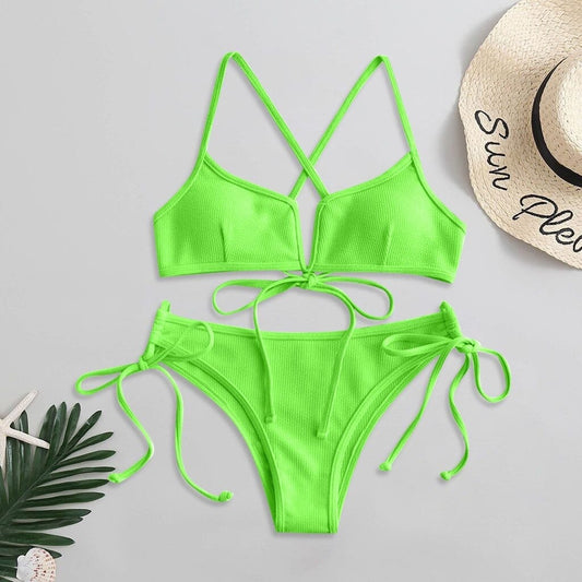 Costum de baie 2 piese, verde, Konnie