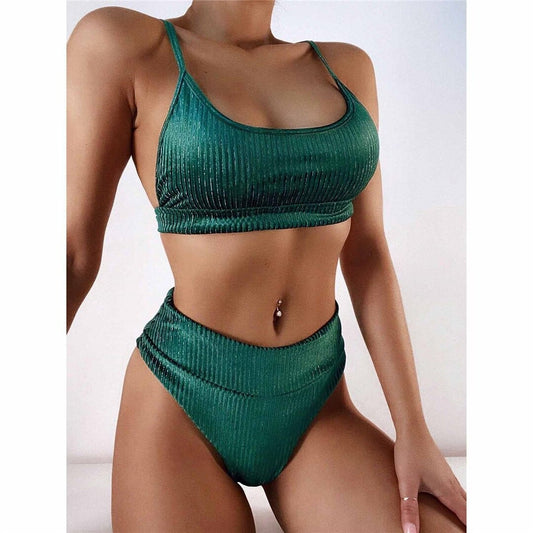 Costum de baie 2 piese, verde, Lesley C32