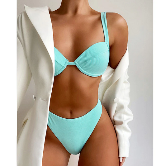 Costum de baie 2 piese, verde, Maretha C41
