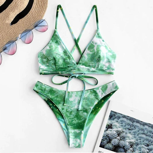 Costum de baie 2 piese, verde, Marisa C55
