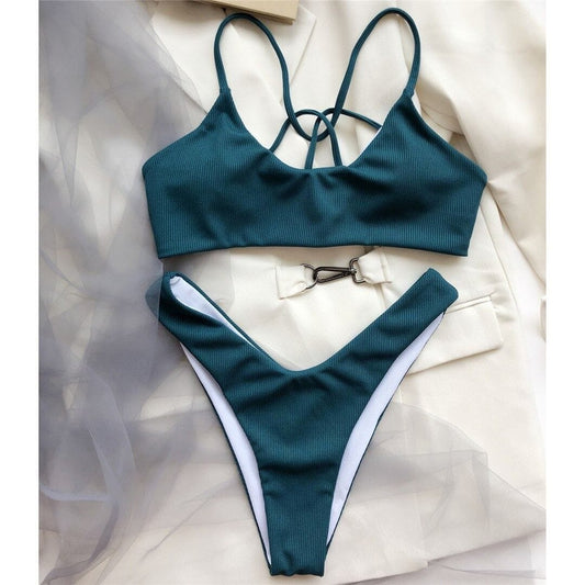 Costum de baie 2 piese, verde, Phoebe C34 OUT