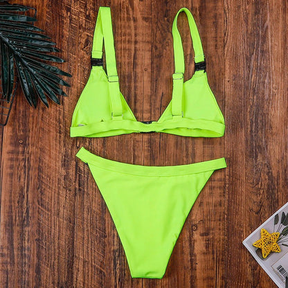 Costum de baie 2 piese, verde neon, Lennie C40