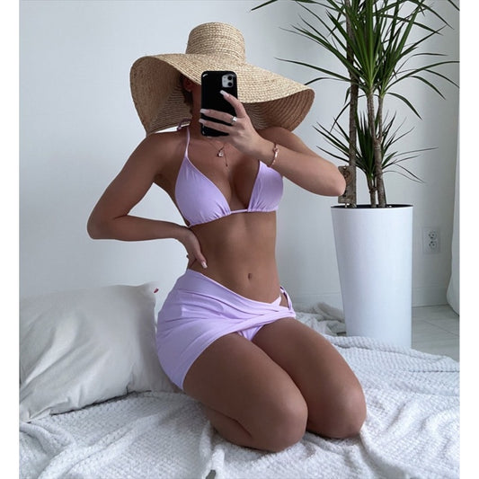 Costum de baie 3 piese, mov, Dandy C32