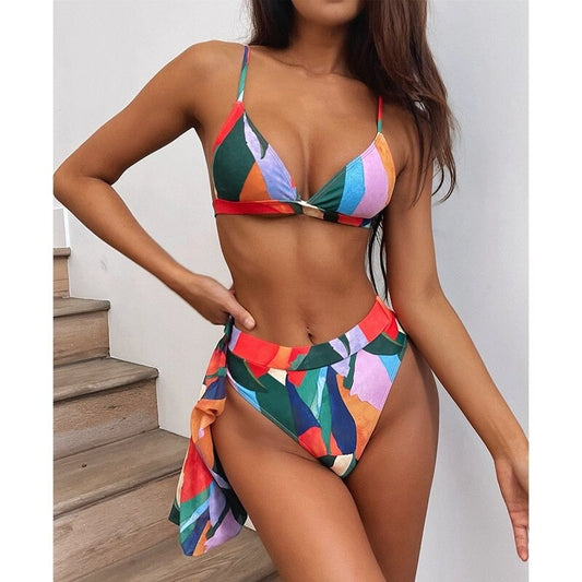 Costum de baie 3 piese, multicolor, Lizeth C52