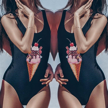 Costum de baie, intreg, desen inghetata, Arja C31