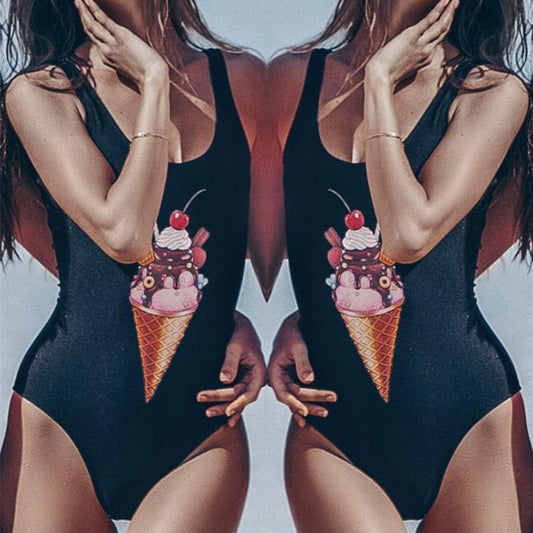 Costum de baie, intreg, desen inghetata, Arja C31