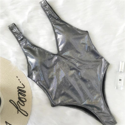 Costum de baie intreg, argintiu, Emeli C31