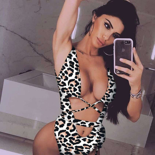 Costum de baie intreg, animal print, Emmarenze C34