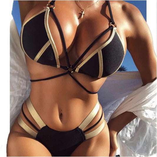 Costum de baie 2 piese, negru, Faidra C47