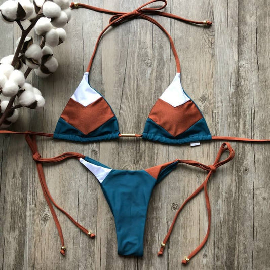 Costum de baie 2 piese, albastru, Georgiana C43