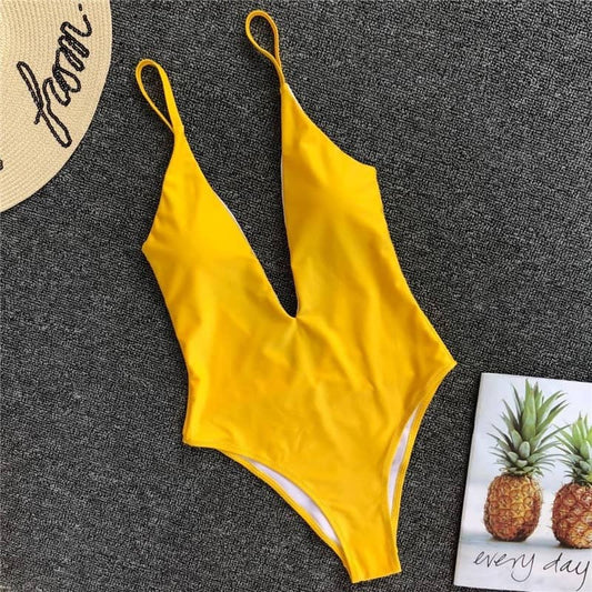Costum de baie intreg, galben, Heidel C42
