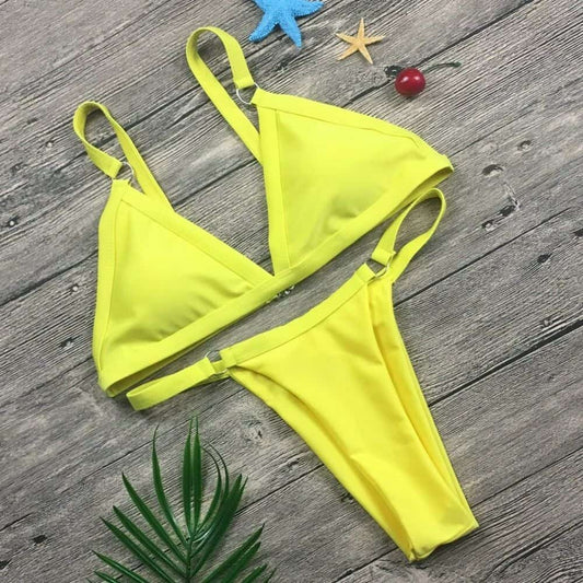 Costum de baie 2 piese, galben, Hennie C33