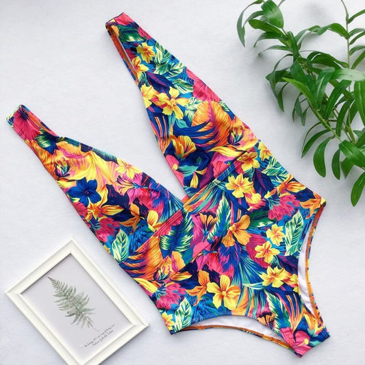 Costum de baie intreg, cu flori, multicolor, Junitta C42