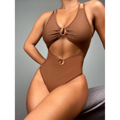 Costum de baie intreg, maro, Drifa C38