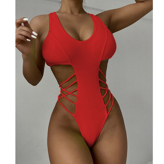 Costum de baie intreg, rosu, Dafina C50