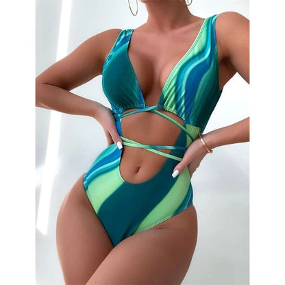 Costum de baie intreg, verde, Dominika C34