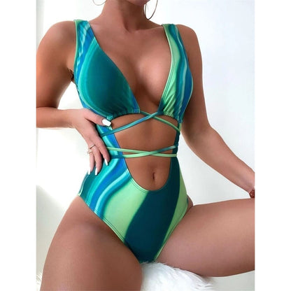 Costum de baie intreg, verde, Dominika C34