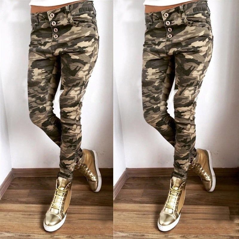 Pantaloni verzi, imprimeu army, Christine C20