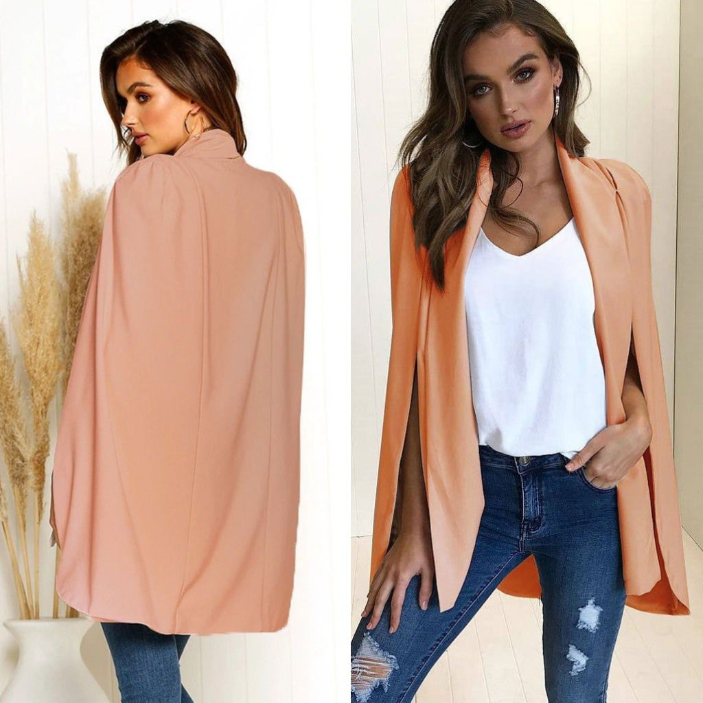Sacou roz piersica, tip capa, Dalila C26